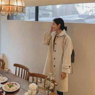 Tab-cuff Woolen Mac Coat