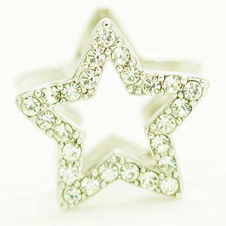 Rhinestone Star Clip On Earrings