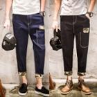 Camouflage Patchwork Cropped Jeans