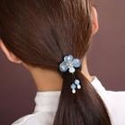 Retro Faux Pearl Bead Flower Hair Tie As Shown In Figure - One Size