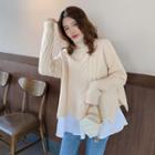 Turtle-neck Cable-knit Sweater As Shown In Figure - One Size
