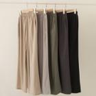 Band-waist Wide-leg Pants In 3 Lengths