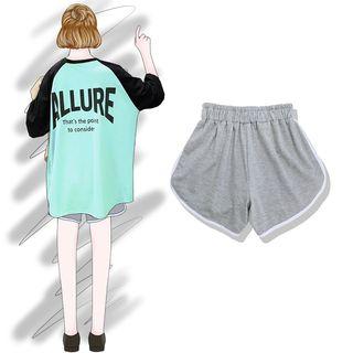 Glitter Contrast Trim Shorts