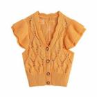 Cap-sleeve Pointelle Sweater Vest