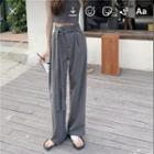 High-waist Wide-leg Pants / Applique Crop Tank Top