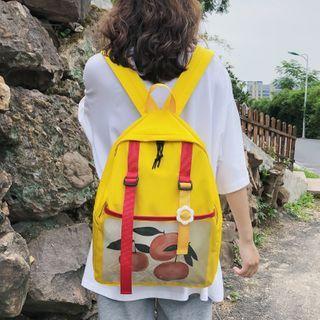 Fruit Print Transparent Panel Lightweight Backpack