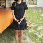 Dot Collared Dress Black - One Size