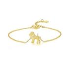 925 Sterling Silver Plated Gold Simple Cute Puppy Bracelet With Cubic Zirconia Golden - One Size
