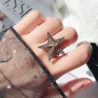 Chained Open Ring / Rhinestone Star Ring / Set