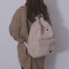 Eye Brooch Corduroy Backpack