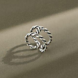 925 Sterling Silver Layered Open Ring Silver - 12