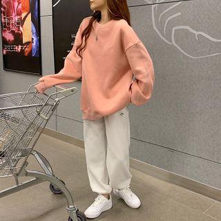 Smiley Embroidered Pullover / Sweatpants