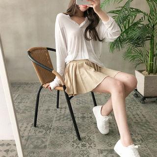 Drop-shoulder Loose-fit Henley