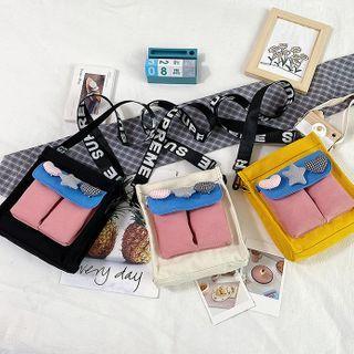 Wide Strap Contrast Color Crossbody Bag