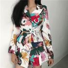 Floral Tie-waist Blazer