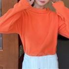 Long-sleeve Fleece Mock-neck Top