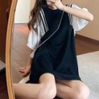 Two Tone Puff Sleeve A-line Dress