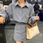 Long-sleeve Corduroy Loose-fit Shirt / Slim-fit Skirt (various Designs)