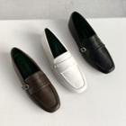 Pleather Buckle Loafers