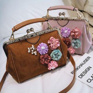 Floral Applique Crossbody Bag