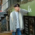 Two-tone Rib-knit Cardigan
