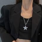 Star Pendant Stainless Steel Necklace X319 - Silver - One Size