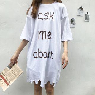 Lettering Loose-fit Short-sleeve Dress
