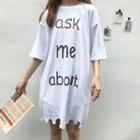 Lettering Loose-fit Short-sleeve Dress
