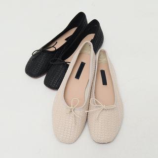 Ribbon Woven Pleather Flats