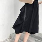 Asymmetric Linen A-line Skirt