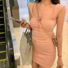 Sleeveless Mini Bodycon Dress Pink - One Size