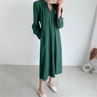 Shirred Shirtdress With Sash