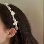 Faux Pearl Floral Headband White - One Size