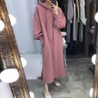 Plain Loose-fit Sweatshirt Dress (fleece Lined)