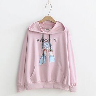 Print Embellished Hoodie