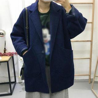 Buttoned Lapel Long Coat