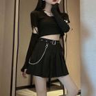 Long-sleeve T-shirt / Pleated Skirt / Set