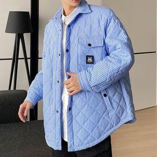 Long-sleeve Striped Padded Shirt