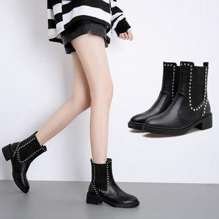 Pointy Toe Beaded Chelsea Boots