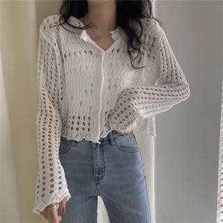 Crochet Button-up Knit Top