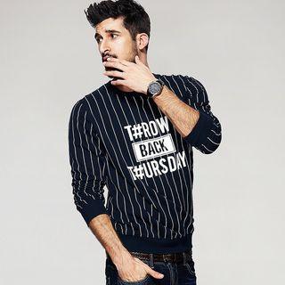 Lettering Striped Sweatshirt