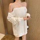 Cold-shoulder Pullover White - One Size