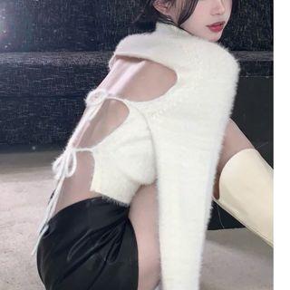 Open Back Cold-shoulder Sweater