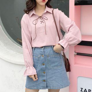 Tie Neck Blouse Mauve - One Size