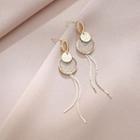Tassel Earring 1 Pair - 925 Silver - Gold - One Size