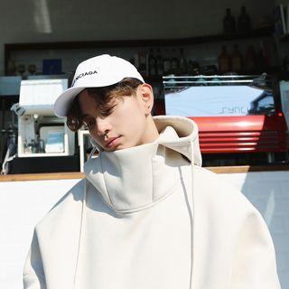Faux Suede Stand Collar Hoodie