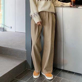 Pleated-front Napped Pants