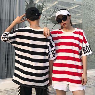Couple Matching Elbow-sleeve Oversized T-shirt