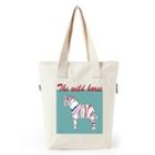 Horse Print Canvas Shopper Bag