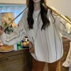 Pinstripe Oversized Sweater Off-white - One Size